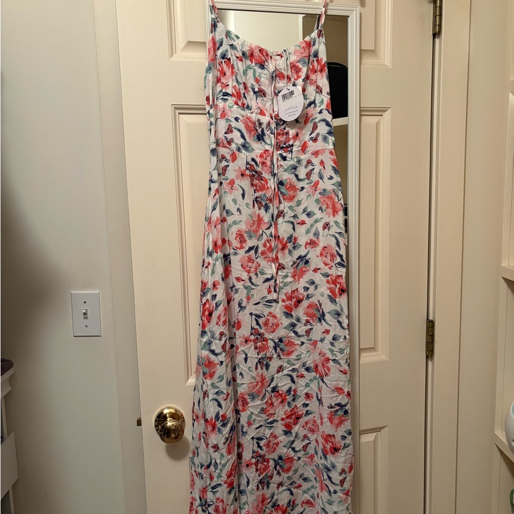 Petal & Pup White and Pink Floral Maxi Dress